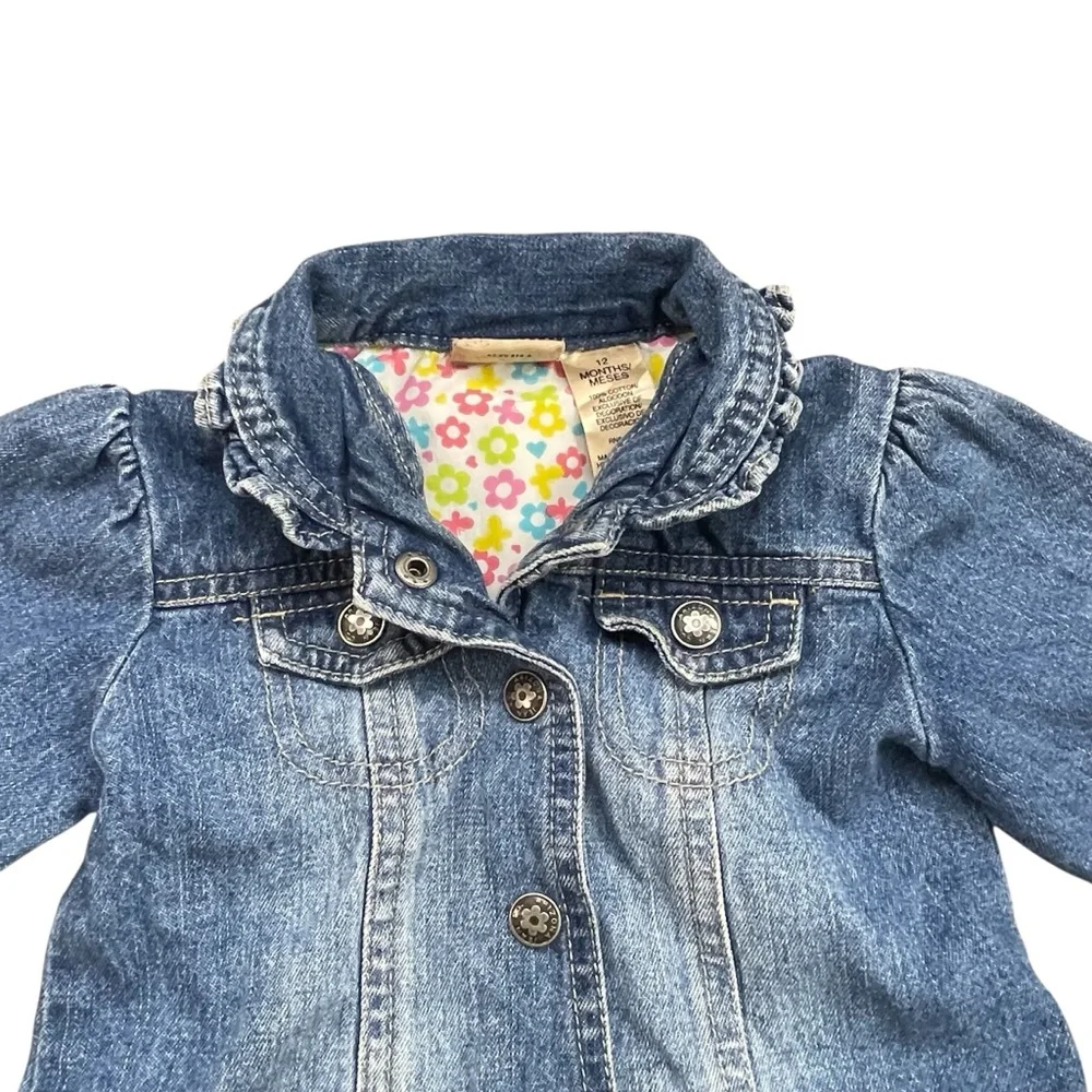 Arizona Jean Company Blue Kids Denim Jacket Girls Size 12 Months